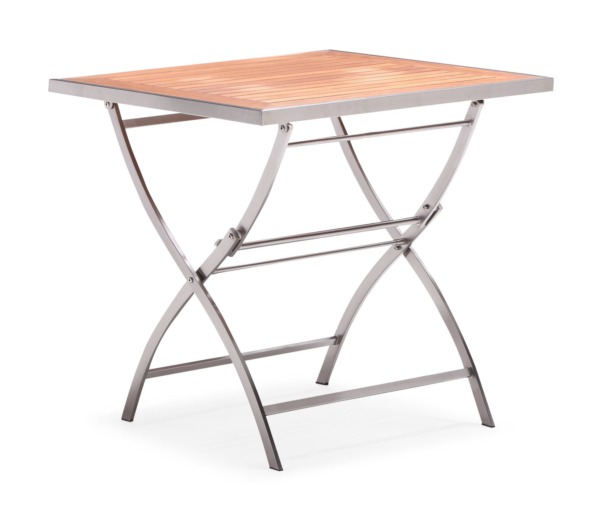 Patio folding table set stainless steel teak garden table (T062M)