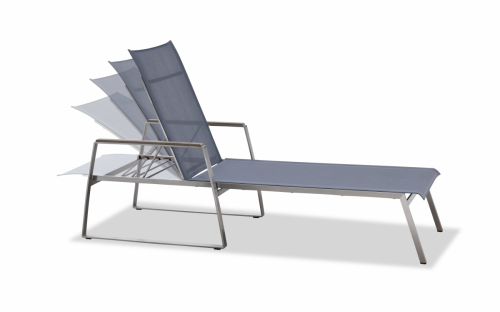 Outdoor sunbed with armrest (C303BF)