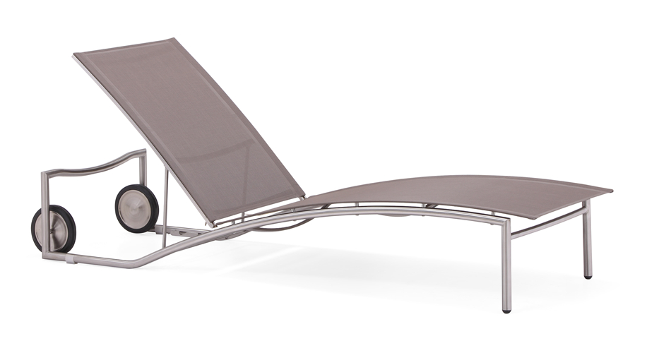 Pool side stainless steel legs sun lounger (C023B）