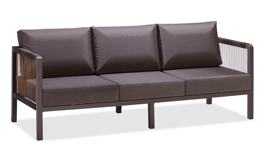 Powder coated aluminium rattan outdoor sofa (S076ATF3)