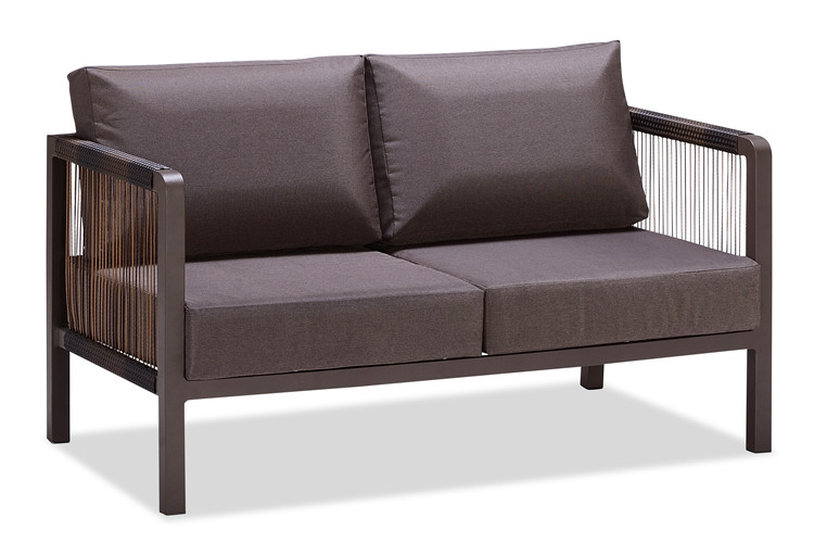 Powder coated aluminium rattan outdoor sofa (S076ATF2)