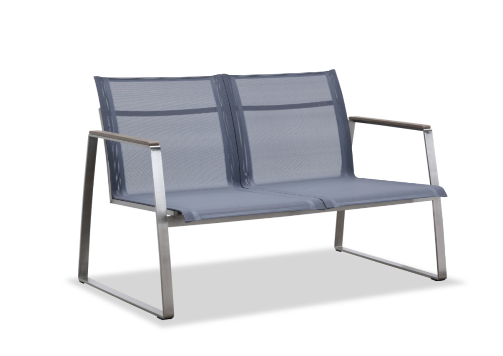Outdoor sling love seat with metal legs(S303BF2)